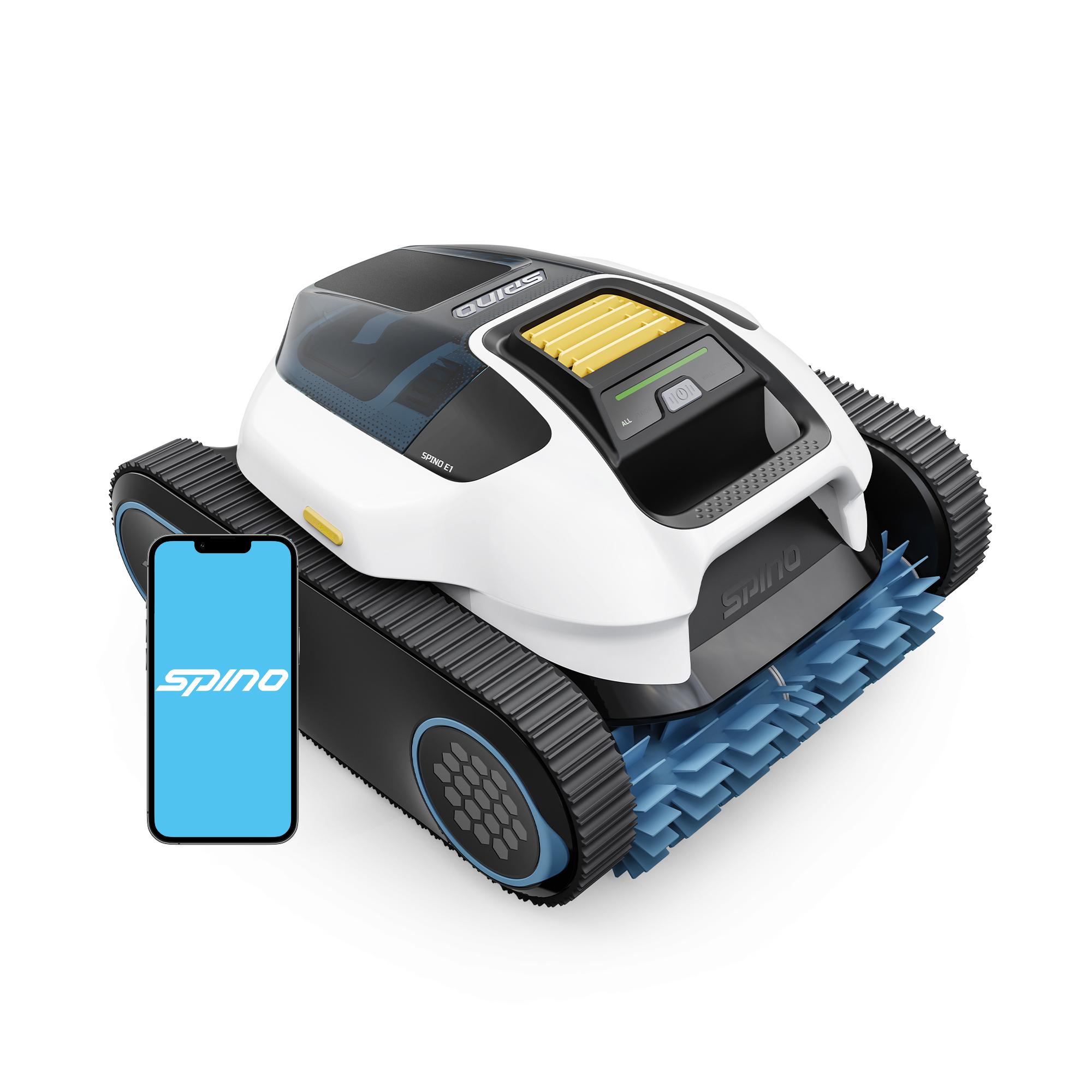Mammotion Spino E1, Kabelloser Poolroboter mit 6000 mAh Akku, 210 Min Laufzeit, App-Steuerung, SmartArc Routenplanung für Boden, Wand und Wasserlinie, geeignet für Pools bis 150 m²