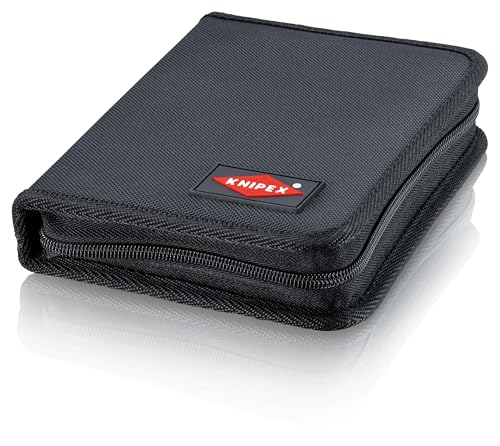Knipex 00 20 16 LE, Werkzeugkoffer Zangenetui leer, strapazierfähiges Polyester-Gewebe, 215 mm, elastische Gummibandhalterung, Reißverschluss