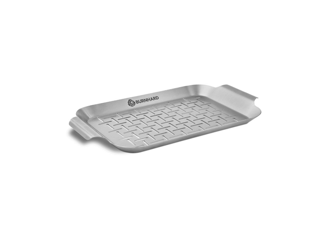 BURNHARD Grillschale Grillkorb, Edelstahl, 33x19x2 cm, hitzebeständig und spülmaschinengeeignet