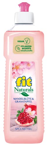 FIT fit Spülmittel Naturals Mandelblüte & Granatapfel, 500ml Geschirrspülmittel mit hoher Spülkraft und hautverträglicher Formel