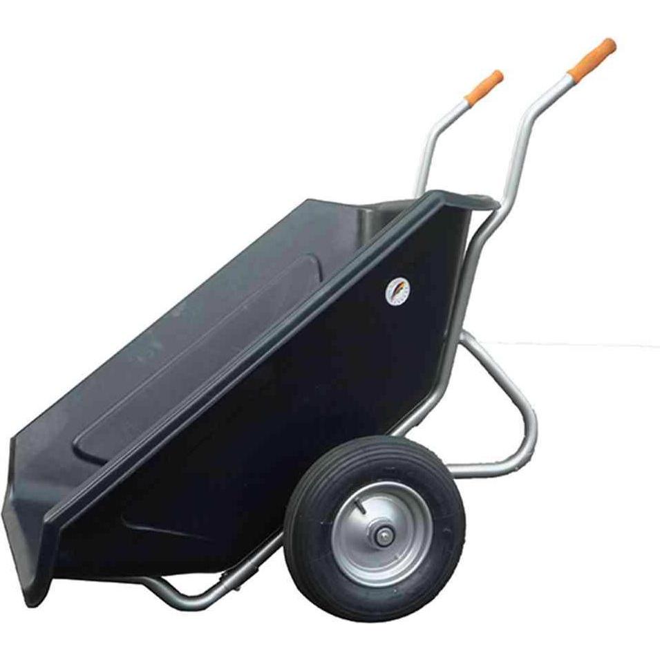 Mefro Muldenkuli 250, Schubkarre mit 300 kg Tragkraft, 250 Liter Fassungsvermögen, robustes Metall, Made in Germany