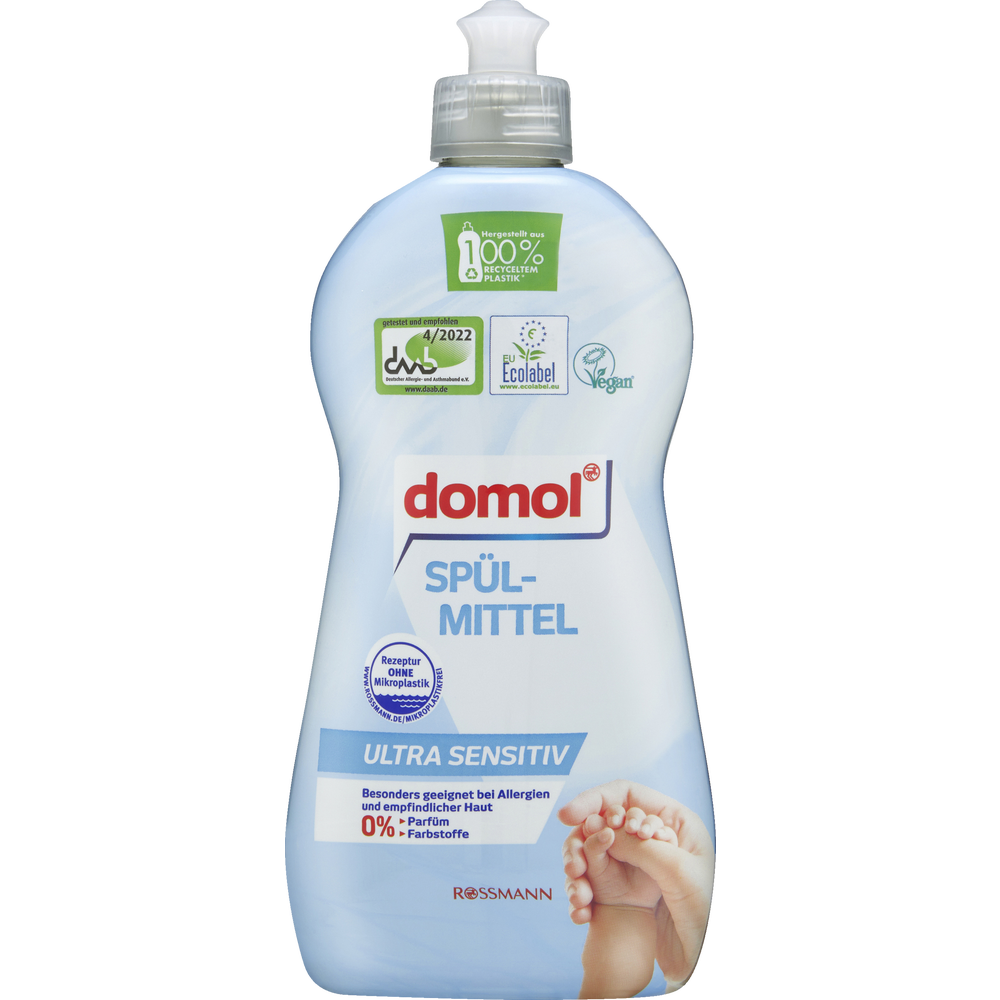 domol sensitiv Ultra Sensitiv Geschirrspülmittel, sanfte Reinigung für empfindliche Haut mit umweltfreundlicher Formel