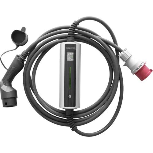 Sygonix Mobile Elektroauto Ladestation Typ 2 Mode 2, 22 kW, 32 A mit LCD-Display und IP66 Schutzklasse