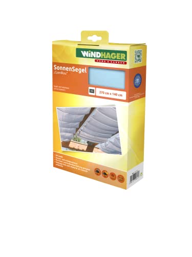 Windhager Sonnensegel für Seilspanntechnik, Wintergarten und Terrassen Beschattung, Seilspannmarkise, 270 x 140 cm, 10881