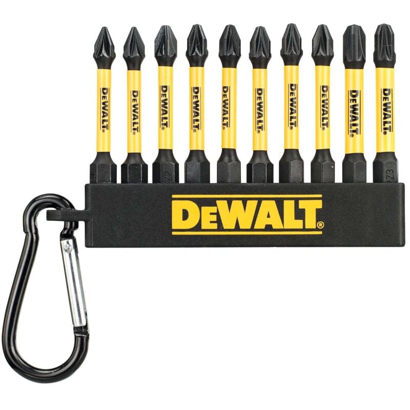 Dewalt DT7276-QZ, Satz Einsätze mit 10 FlexTorq-Bits, 50 mm Länge und Karabiner