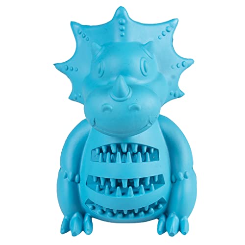 duvoplus, Dinosaurier sitzend aus Gummi, 9 x 8 x 12 cm, Blau, Spielzeug, Blau, Hund