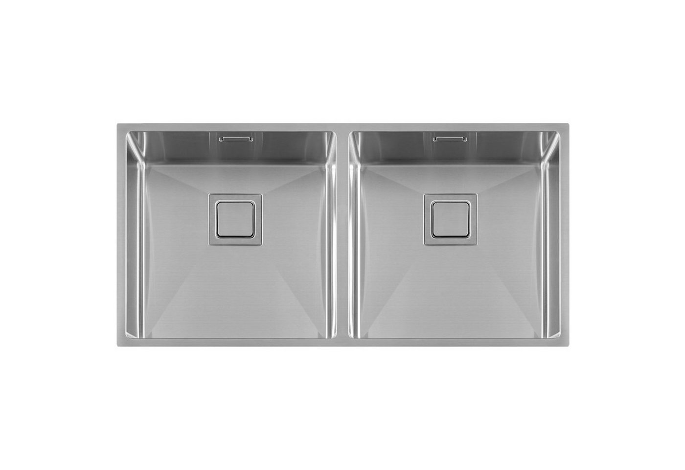 togo Küchenspüle 4040VK, rechteckig, 44/86.5 cm, flacher, geradliniger Boden, Doppelwaschbecken, Edelstahl 18/10 - Preisvergleich