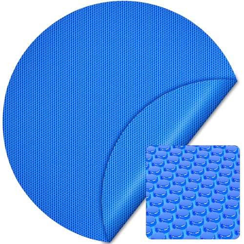 Wiltec Pool Solarfolie Ø 3,6 m, blau, 120 µ PE Film, Poolabdeckung und Solarplane rund