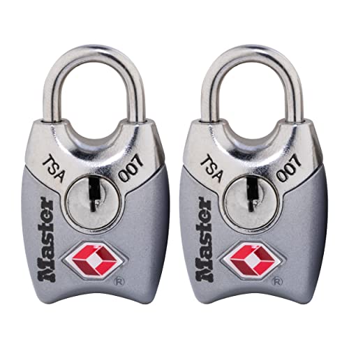 Master Lock 4689T TSA zugelassenes Schloss mit Schlüssel, 2 Stück, Farben können variieren