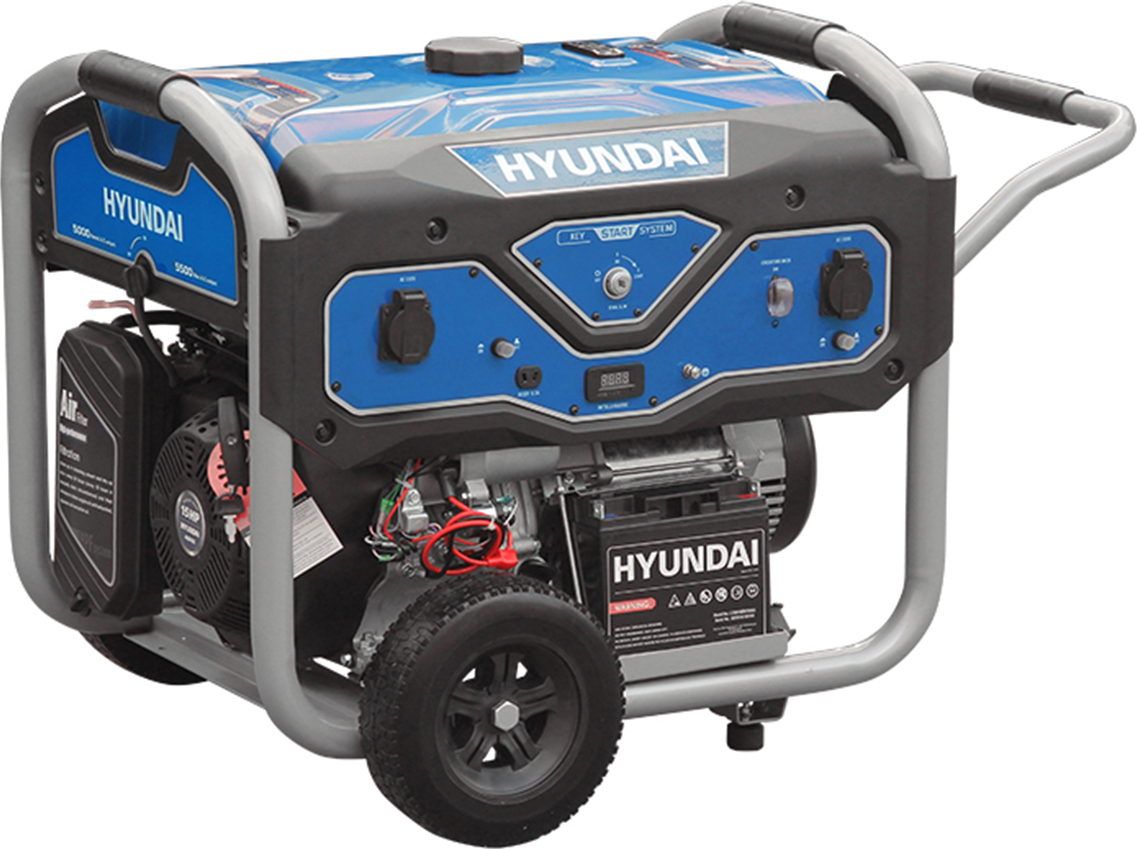 Hyundai Benzin Generator BG55053, 5.5 kW, Elektrostart, 15 PS