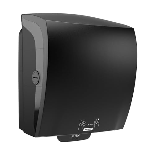 Katrin System 82070, Papierhandtuchspender aus Kunststoff, schwarz, hohe Kapazität für bis zu 784 Blatt