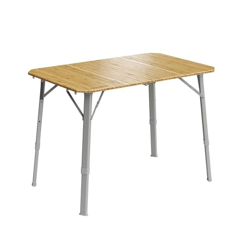 Dometic GO Compact Camp Table Bamboo, leichter Gartentisch aus Bambus, faltbar und kompakt