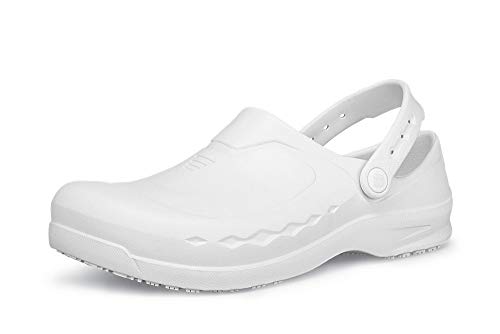 Shoes for Crews Arbeitsschuhe ZINC – Bequeme, Wasserabweisende & Rutschhemmende Clogs für Schichtarbeit, Medizin- und Küchenpersonal, OB E SR – für Damen und Herren, Schwarz