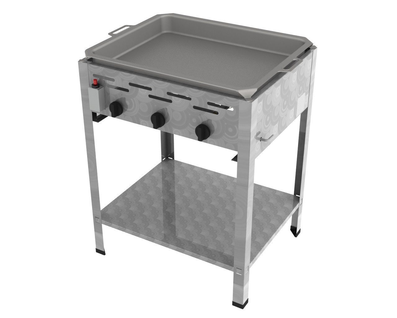 ChattenGlut Gasgrill ChattenGlut Gastrobräter 13,5kW mit Pfanne, BxTxH: 650x530x800 cm, Edelstahl, Made in Germany