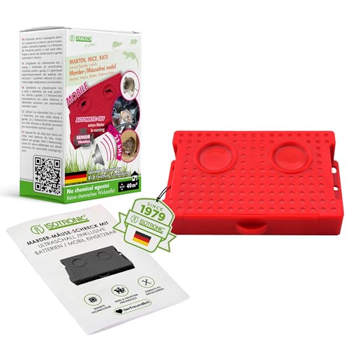 ISOTRONIC® Marderschreck Auto | Ultraschall Marder- und Mäuseabwehr, mobil und batteriebetrieben, ideal für Haus und KFZ, seit 1979
