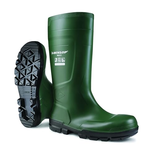 Dunlop Stiefel Work-It full safety S5 grün nach EN ISO 20345:2022 S5 SR FO LG  Größe 39, Arbeitsschuhe mit Stahlkappe und rutschhemmender Sohle