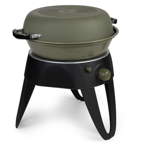 Fox Gasgrill Cookware, gasbetriebene Kochlösung mit antihaftbeschichteter Heizplatte und Grill, compact und tragbar, 4,8 kW