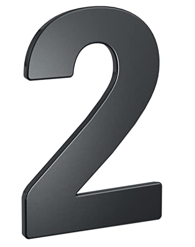 BASI | Hausnummern aus Stahl in Anthrazit | Zahlen 0-9 | Buchstaben a - c | inkl. Befestigungsmaterial | Ziffer 2