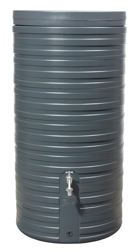 Garantia Nordic Regenspeicher Regentonne 300 Liter Graphite Grey inkl. Deckel, Nordisch, schlichtes Design, UV-stabil und witterungsbeständig
