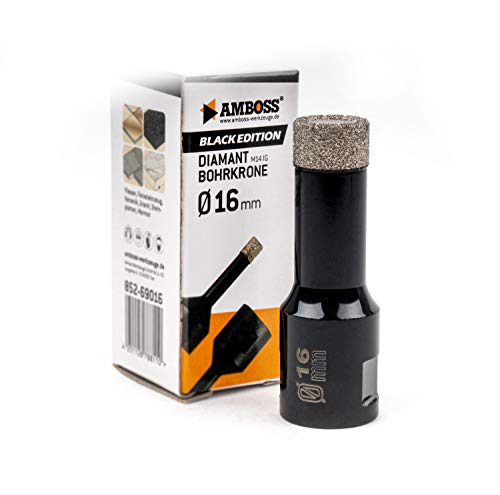 Amboss - Diamant Bohrkrone 16 mm (M14) für Winkelschleifer | Geeignet für Feinsteinzeug, harte Fliesen, Granit etc.