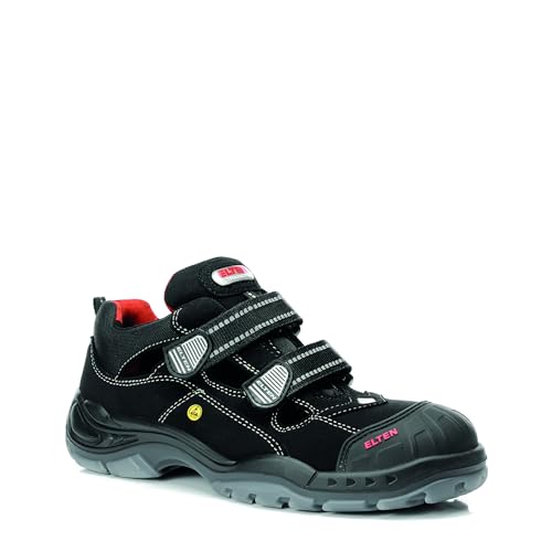 ELTEN® Herren S1P Sicherheitssandalen "SCOTT PRO ESD", benzin- und ölbeständig, rutschfest, antistatisch, schwarz, Größe 43