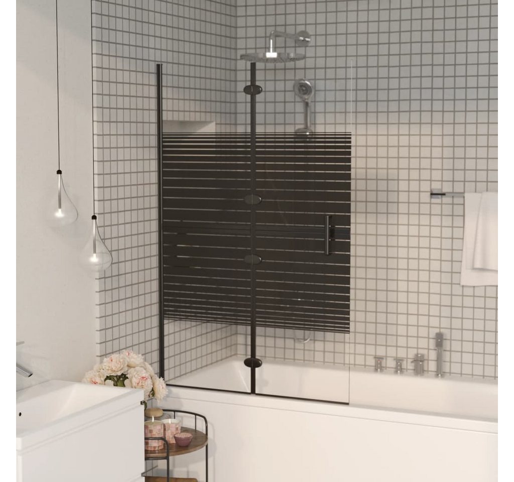 vidaXL Eckdusche Transparent und Schwarz, mit klappbarem Design und Griff - Preisvergleich