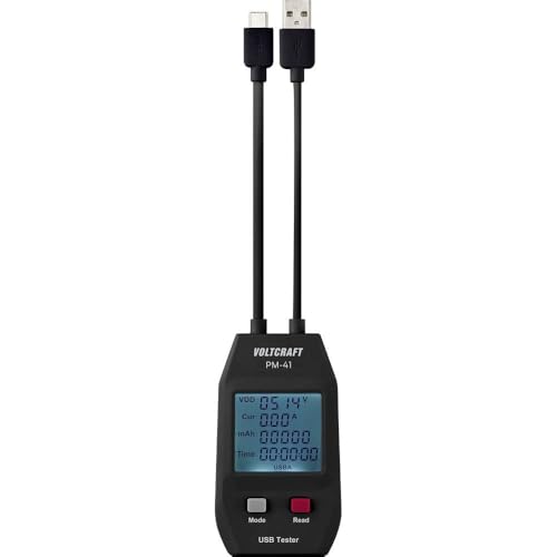 VOLTCRAFT Multimeter USB Typ-A & Typ-C Tester Dual, Spannungsprüfer mit Leistungs-, Strom- und Kapazitätsmessung