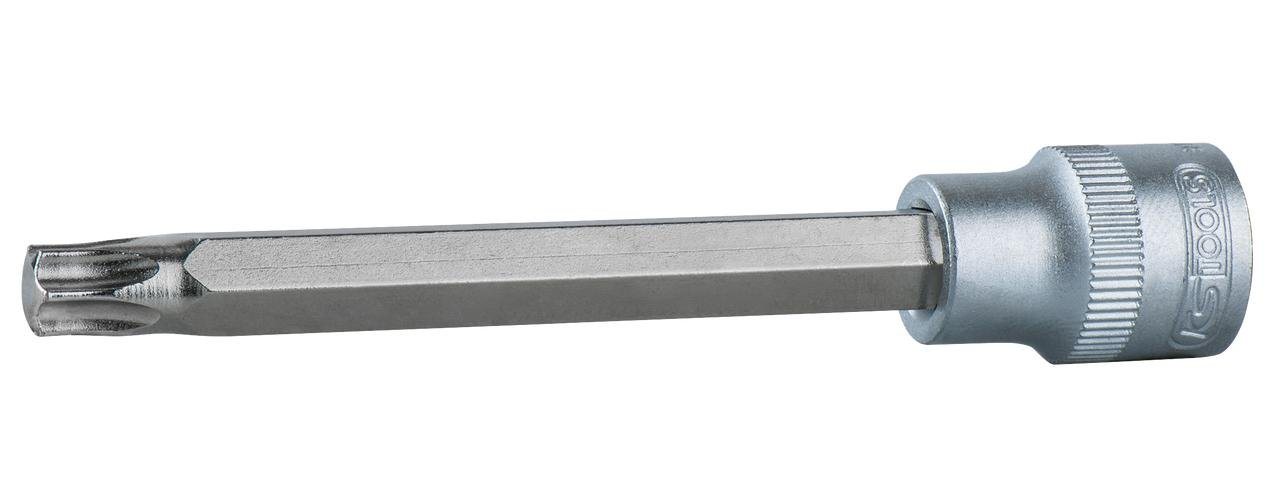 KS Tools Bohrer- und Bitset 3/8" Torx-Bit-Stecknuss T50, lange Ausführung, vernickelter Biteinsatz, Chrom Vanadium