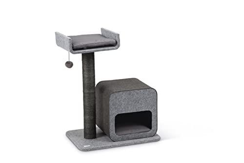 Beeztees Kratzbaum Kratzmöbel mit Filz überzogen grau 60x40x77cm