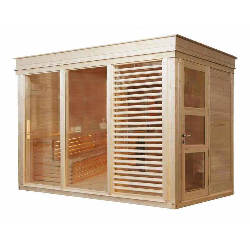 Wolff Finnhaus Sauna Paradiso 3x2 (2-Raum) 329x229 cm - Preisvergleich