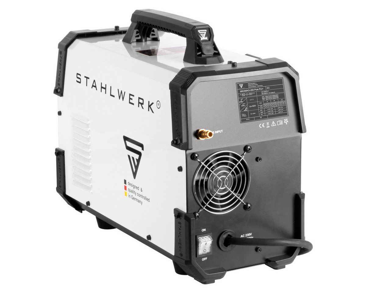 STAHLWERK Schutzgasschweißgerät MIG MAG 200 Spot Puls Pro, 20 - 180 A, Vollausstattung in Schwarz