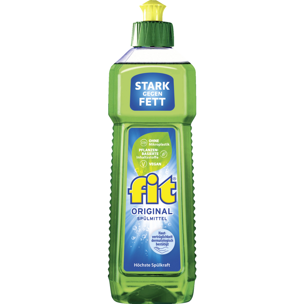 fit Original Geschirrspülmittel, Aktiv-Formel gegen Fett und Stärke, dermatologisch getestet, vegan, ohne Mikroplastik
