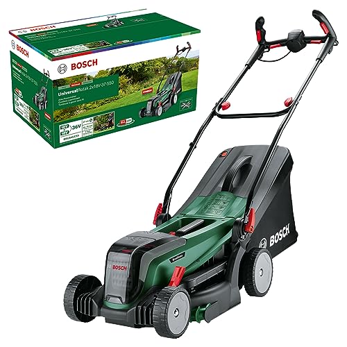 Bosch Akku-Rasenmäher UniversalRotak 2x18V-37-550 (bis zu 500 m2); 18 Volt System; Schnittbreite: 37 cm; ohne Akku und Ladegerät