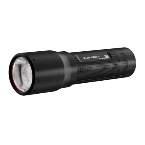 Ledlenser P7 LED Taschenlampe, 650 Lumen, 400m Zoomfokus, IP54, 30h Laufzeit, 175g, ideal für Camping und Wandern