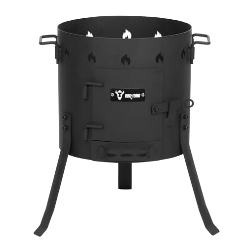 BBQ-Toro Kazan Ofen Ø 35 cm, Gulaschkessel und Feuerkessel für Outdoor, mit stabilen Füßen und Ascheschubkasten, mobil und vielseitig