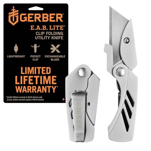 Gerber EAB Utility Lite, Klappbares Cuttermesser mit 3,8 cm Universalklinge und Gürtelclip