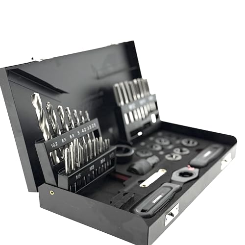 Parkside Gewindebohrer-/Schneideisen-Set, 28-teiliges Werkzeugset mit praktischer Aufbewahrungsbox für Innen- und Außengewinde