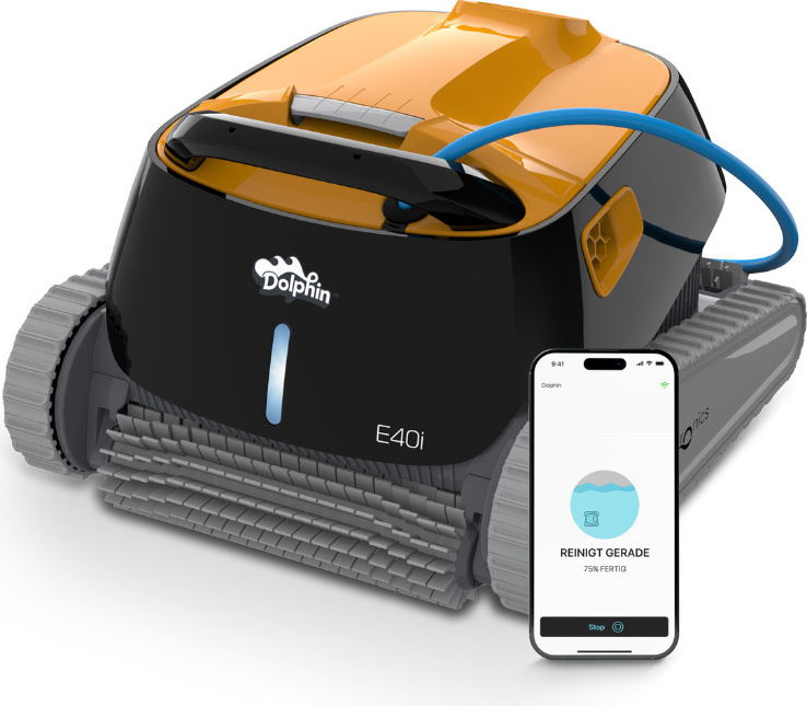 Dolphin E40i Poolroboter mit PVC Bürste, App-Steuerung und Powerstream Technologie