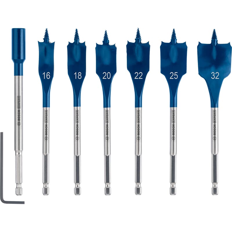 Bosch Professional Expert SelfCut Speed Flachfräsbohrer-Set, 16-18-20-22-25-32 mm, 7-tlg.