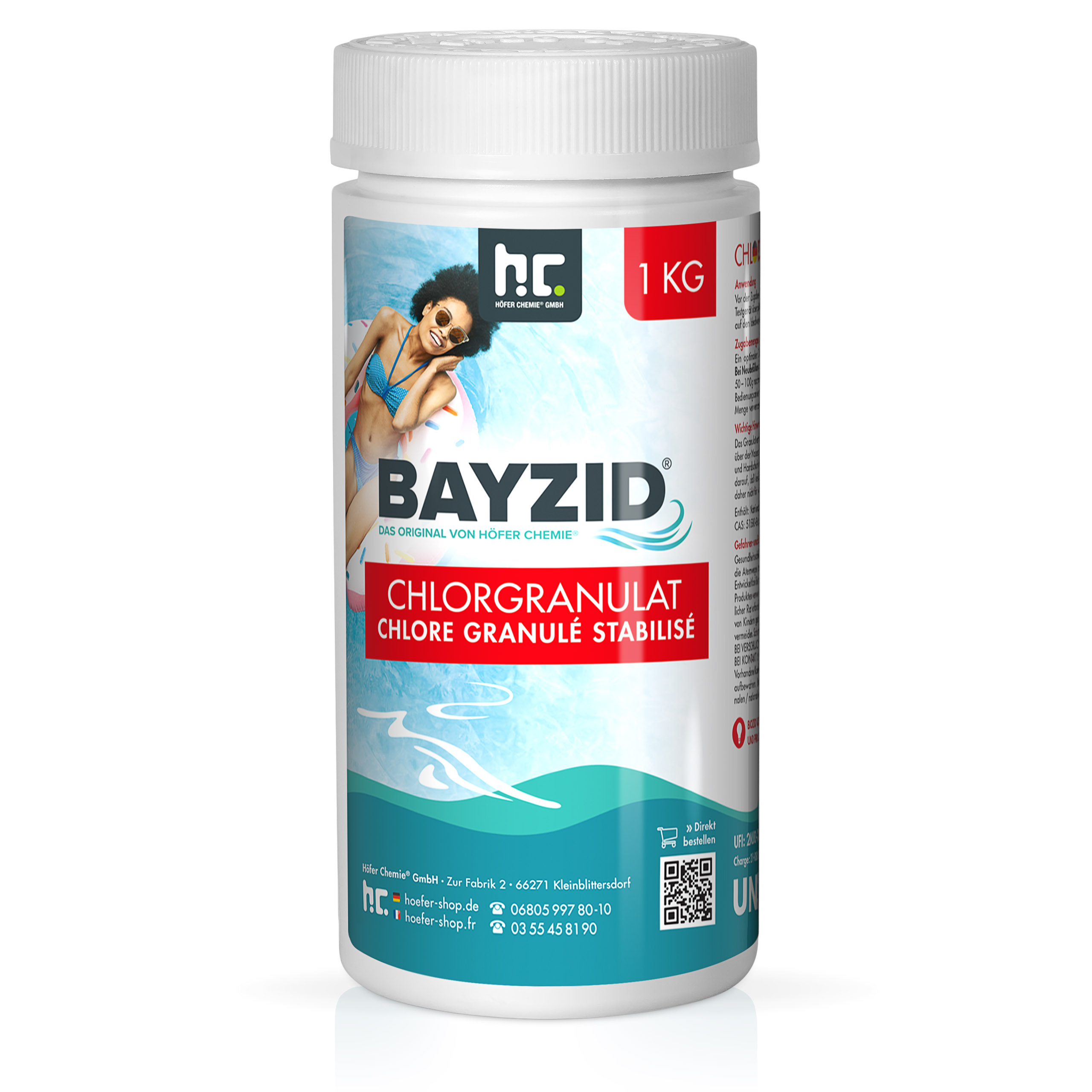 1 x 1 kg BAYZID Chlorgranulat für Pools