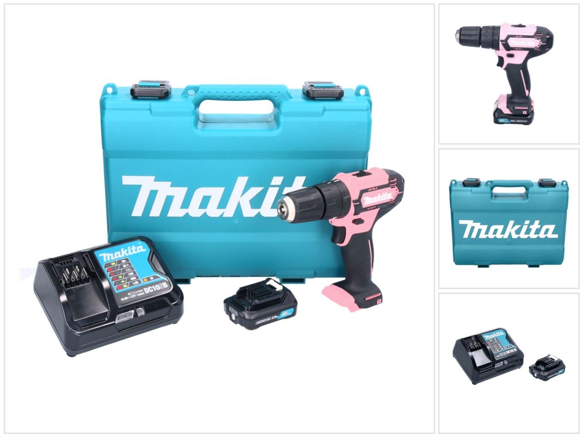 Makita HP 333 DSAP Akku Schlagbohrschrauber 12 V 30 Nm rosa 1x Akku 2,0 Ah  Ladegerät Koffer: Tests, Infos & Preisvergleich