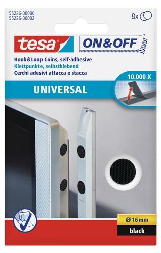 tesa On & Off Klettpunkt Ø 16mm, schwarz - Preisvergleich