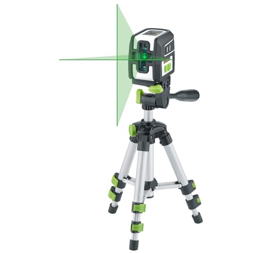 Laserliner SmartCross-Laser GX Work Set, Kreuzlinienlaser mit grünem Laserkreuz und Kompaktstativ, max. Arbeitsbereich 40 m