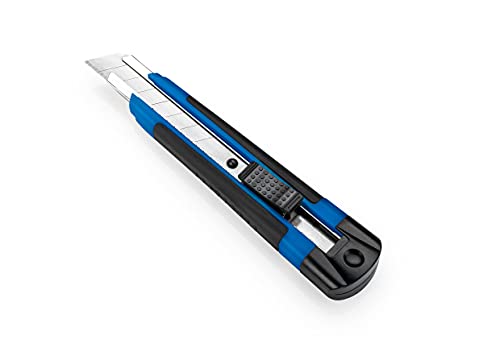 DAHLE Cutter Allround, Teppichmesser mit Metall-Messerführung und 2 Ersatzmessern, blau