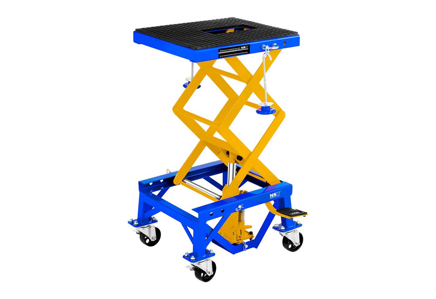 "MSW Motorradheber Scherenhebebühne 135 kg - Rollen, höhenverstellbar, Stahl"