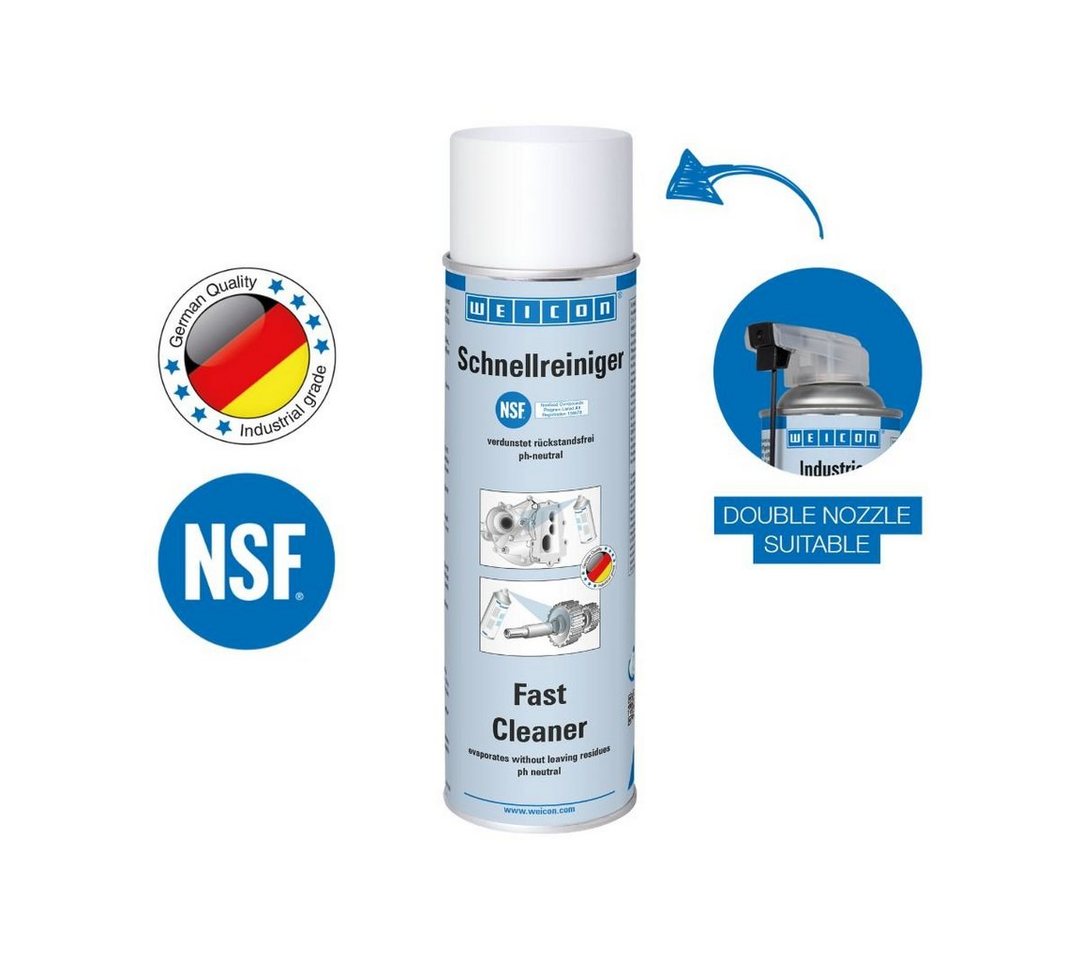 WEICON Schnellreiniger für den Lebensmittelbereich, NSF A1 Universalreiniger zur Schmutzentfernung, pH-neutral, Materialverträglich, 400 ml Dose