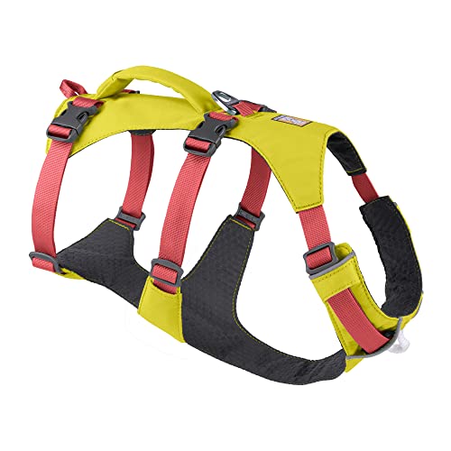 Ruffwear Flagline Hundegeschirr mit Griff, Lleichtes, Verstellbares Gehgeschirr, 3 Leinenbefestigungspunkte, verstärktes Gurtband und starker V-Ring aus Metall, Lichen Green (XX Small, 33-43cm)