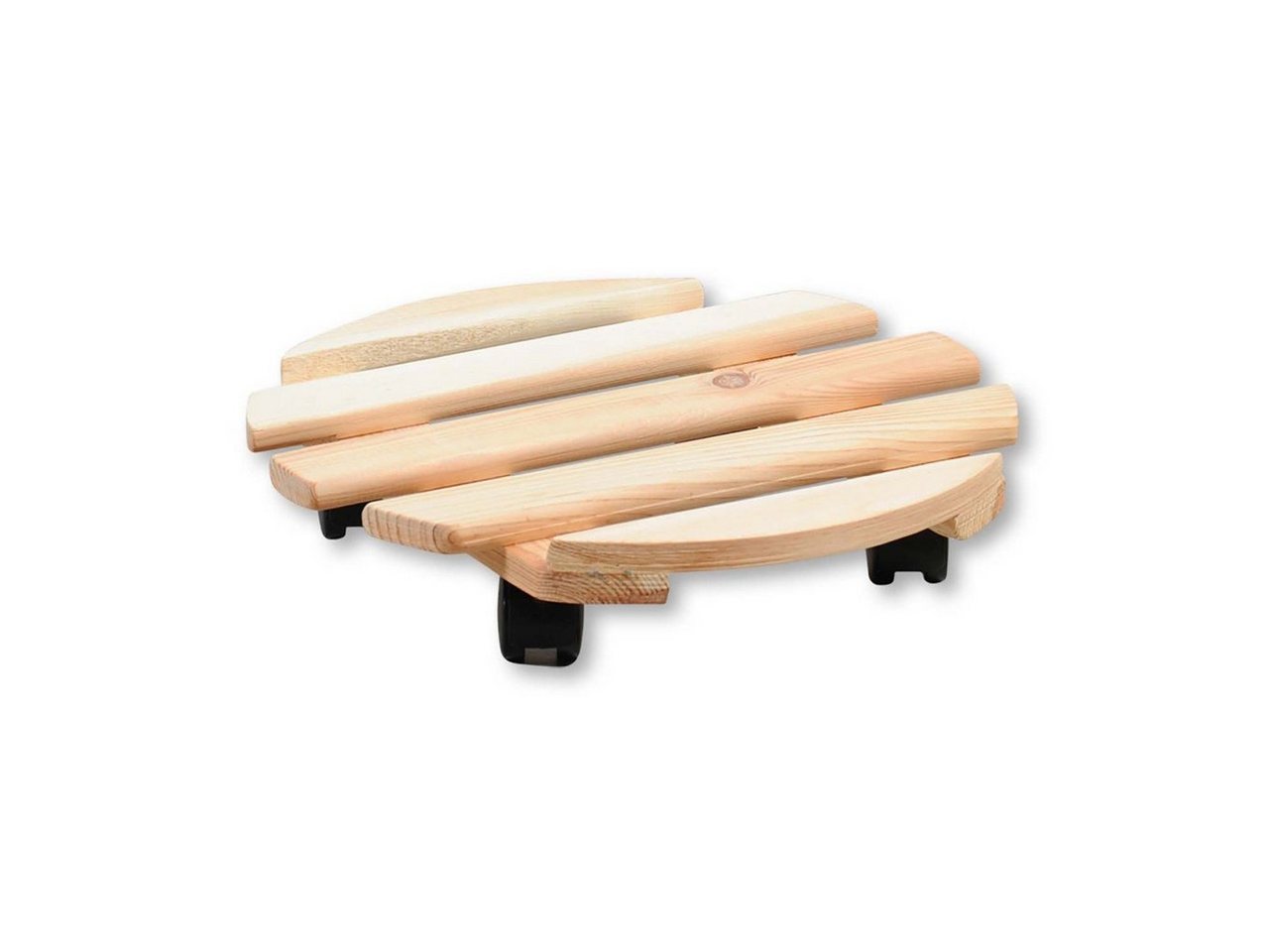 Kesper Blumenständer Pflanzenroller mit großen stabilen Rollen, Kiefernholz, holzfarben, Ø 35cm