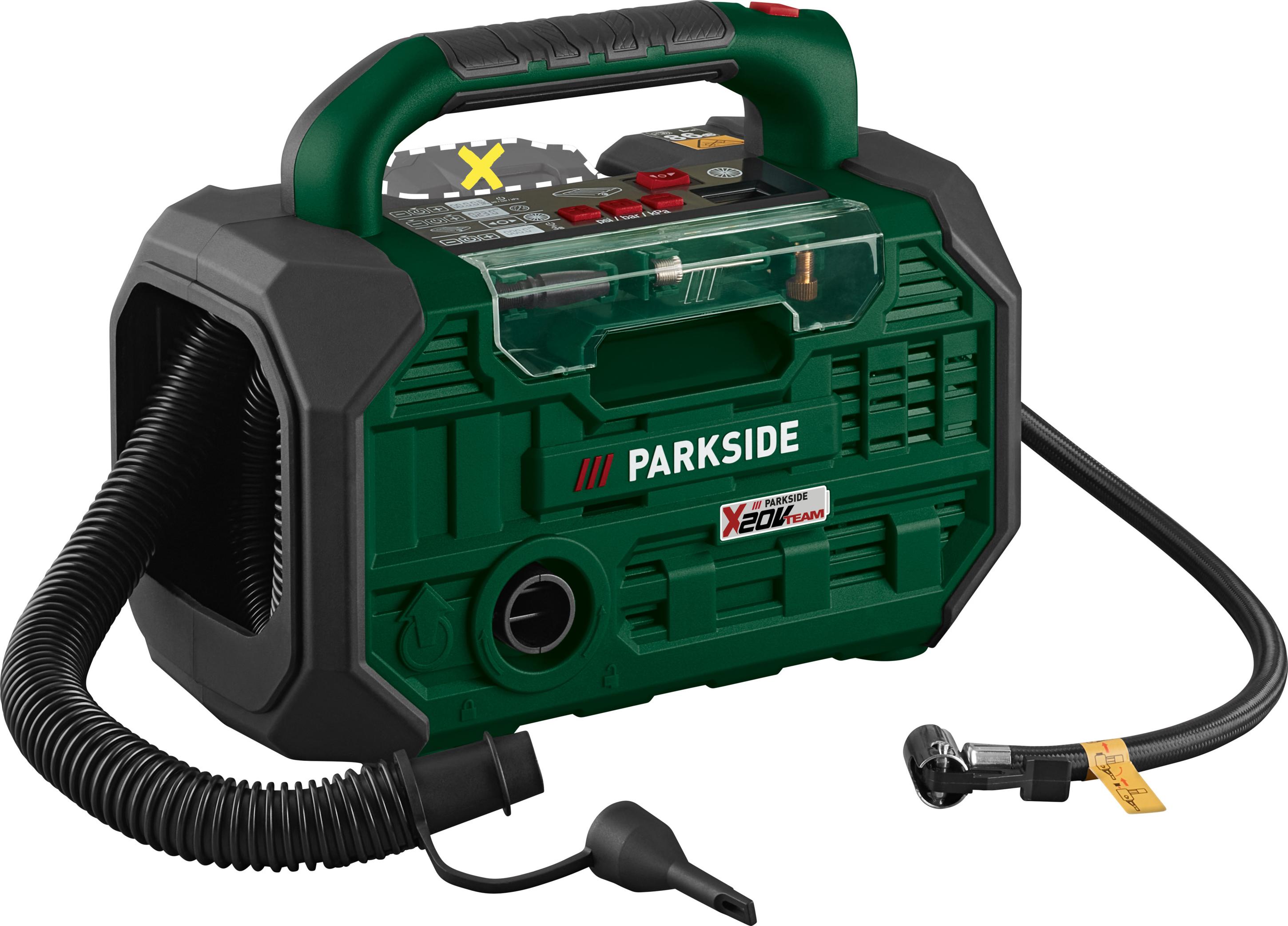 PARKSIDE® 20 V Akku-Kompressor und -Luftpumpe »PKA 20-Li C3«, 2-in-1-Gerät mit bis zu 10,3 bar Druck, LED-Beleuchtung, ohne Akku und Ladegerät