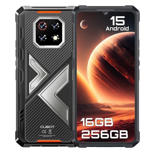 CUBOT Kingkong ES 3 – 4G Smartphone, 6,74" HD+ 90Hz, 16GB RAM (6GB+10GB erweitert), 256GB ROM, 48MP Kamera, 10200mAh Akku, Android 15, Schwarz
